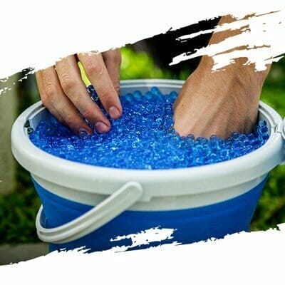 Our Gellets are biodegradable and fun to touch! We provide unlimited gellets in our Gel Blaster Parties!