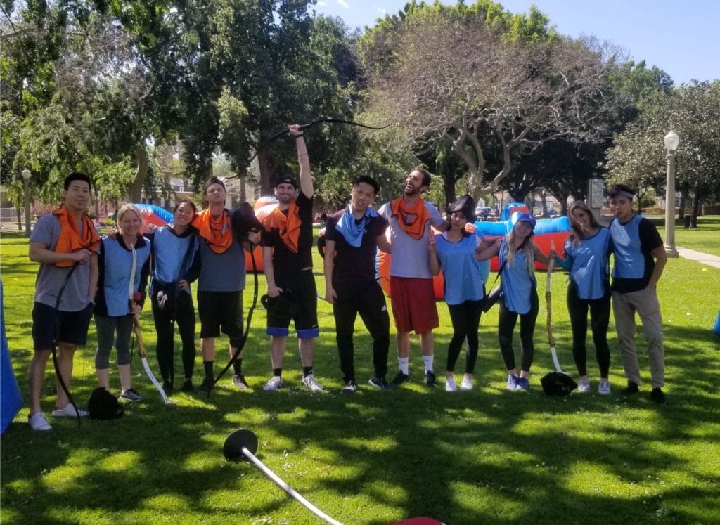 Group Photo of Arrow Tag x Archery Tag in Santa Ana. We recently took over Arrow Tag OC's equipment and games to enhance the experience that we provide to clients.