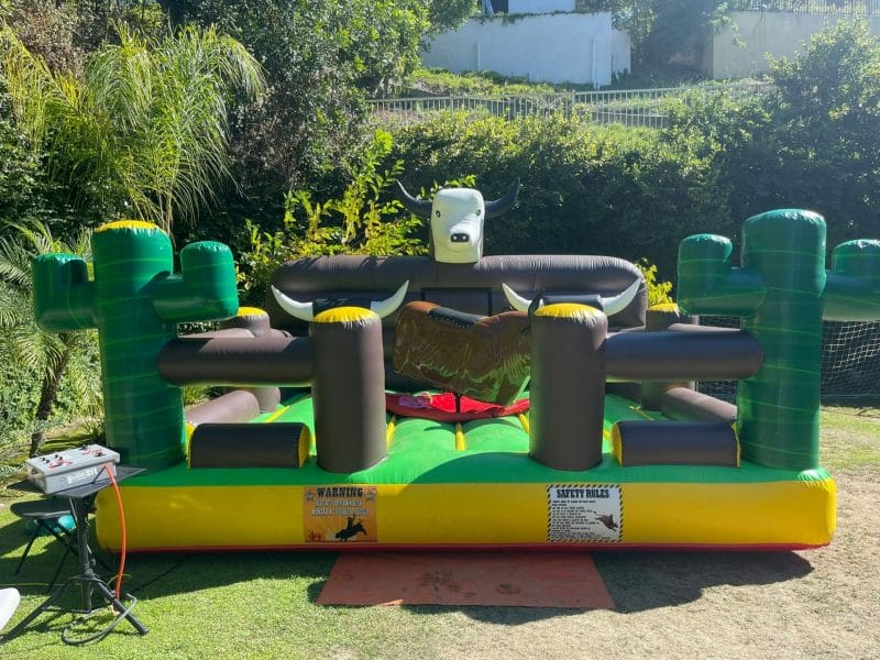 Mechanial Bull Rental with Cactus and Bull Head Inflatable