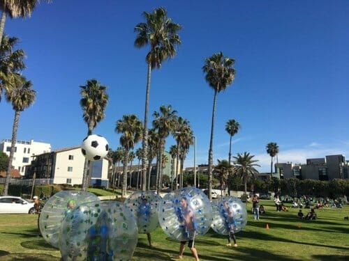 Kids and adults have Bubble Soccer fun in Orange County
