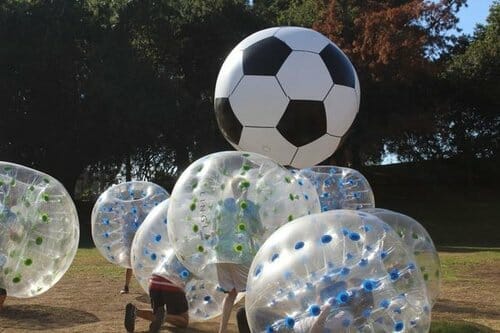 kids having fun playing Bubble Soccer in Orange County