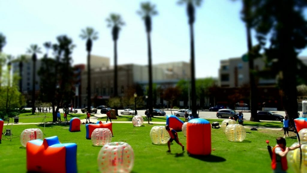 Archery tag in motion in irvine