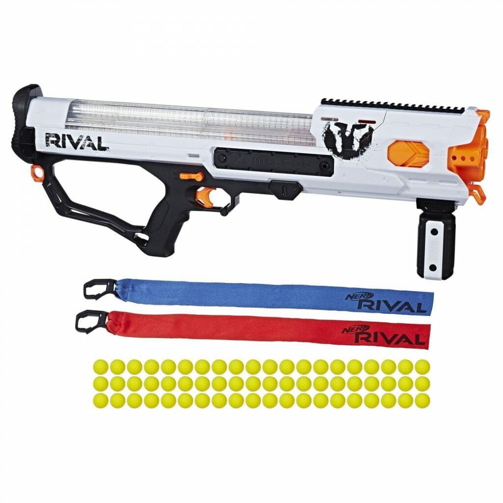 best nerf gun for a nerf birthday party all throughout orange county. This shoots rival balls and at fast velocity to pack a punch for kids who use this.
